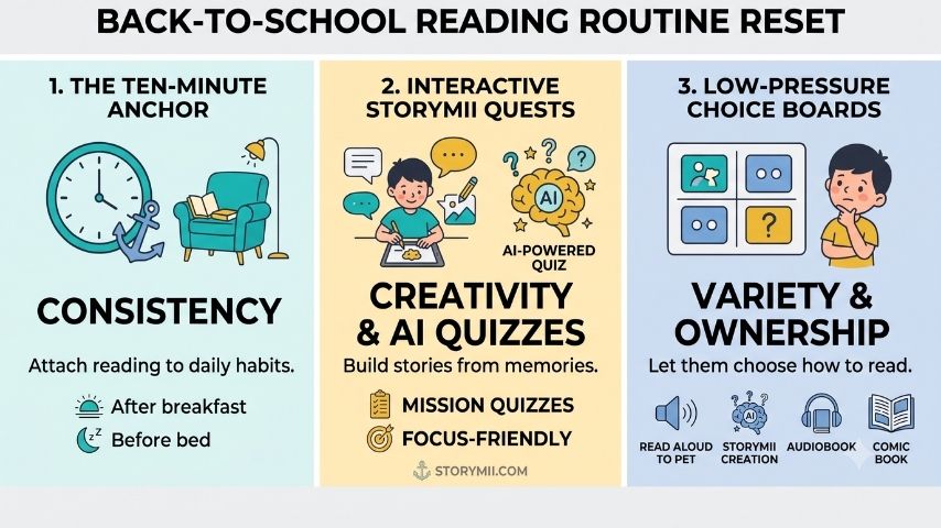Illustration for From Summer Mode to School Mode: Why It’s Not Too Late to Reset Your Child’s Reading Routine