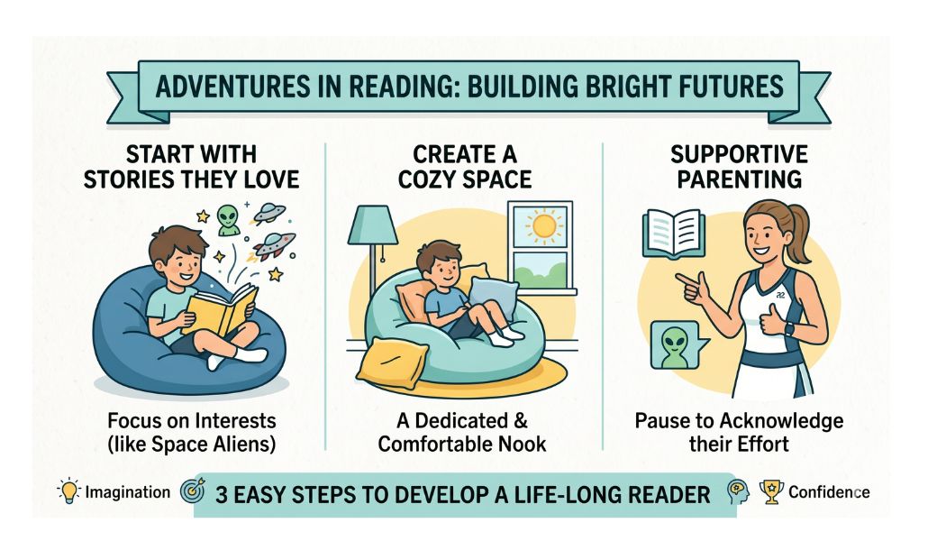 Illustration for Stop the "Summer Slide": 3 Stress-Free Hacks to Keep Kids Reading 📚✨